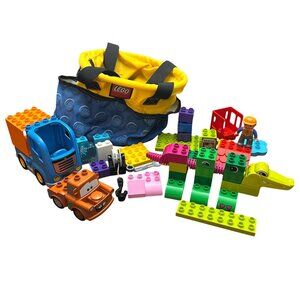 Lego Duplo Mixed Bricks Car Bag Figure Truck Blocks Red Blue Yellow Pink